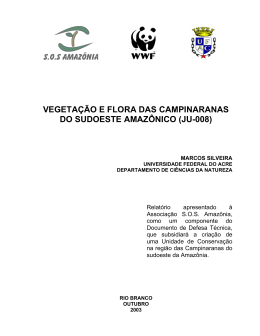 vegeta&ccedil;&atilde;o e flora das campinaranas do sudoeste amaz&ocirc;nico (ju-008)