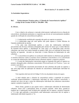 Carta-Circular SUSEP/DETEC/GAB /n.º 05 /2004. Rio de Janeiro,15