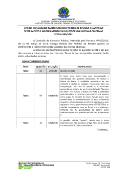 Divulga&ccedil;&atilde;o da Decis&atilde;o dos Pedidos de Revis&atilde;o