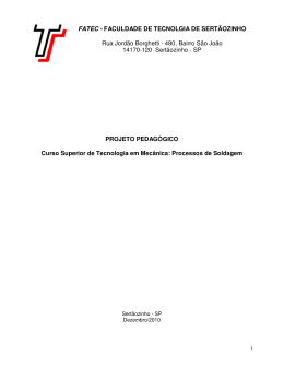FATEC - FACULDADE DE TECNOLGIA DE SERT&Atilde;OZINHO Rua