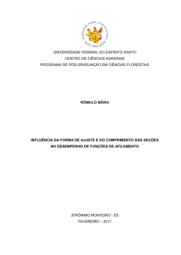 Influ&ecirc;ncia da forma de ajuste e do comprimento das se&ccedil;&otilde;es no