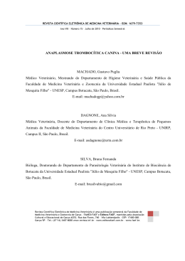anaplasmose tromboc&iacute;tica canina - uma breve revis&atilde;o