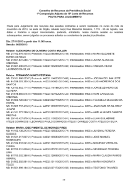 Pauta de julgamento n&ordm; 025 a 034 E