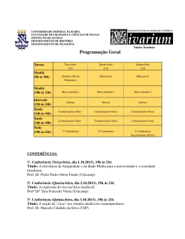 Programacao Geral (I Encontro Nacional Vivarium)