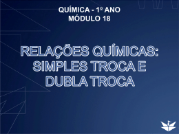 RELA&Ccedil;&Otilde;ES QU&Iacute;MICAS: SIMPLES TROCA E DUBLA TROCA