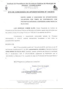 144_2015 Concessão de Aposentadoria Sonia Maria da Silva Vale
