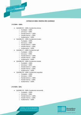 EST&Aacute;GIO DE OBRA- RESERVA S&Atilde;O LOUREN&Ccedil;O 1&ordf; ETAPA &ndash; 100