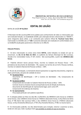 EDITAL DE LEIL&Atilde;O
