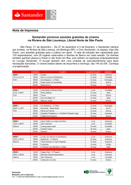 21.12 Santander promove sess&otilde;es gratuitas de cinema na Riviera