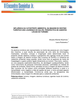 influ&ecirc;ncia da cat&aacute;strofe ambiental na imagem do destino