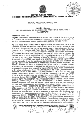 PREGÃO PRESENCIAL NP 001/2014 - CRMV