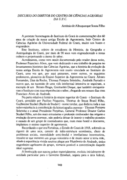DISCURSO DO DIRETOR DO CENTRO DE