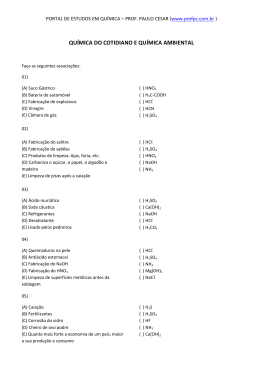 qu&iacute;mica do cotidiano e qu&iacute;mica ambiental