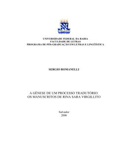 Sergio Romanelli - RI UFBA - Universidade Federal da Bahia