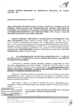 ilustre senhor pregoeiro da prefeitura municipal de varzea grande