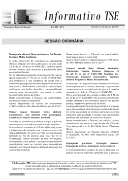 Informativo TSE - Portal da Justi&ccedil;a Eleitoral