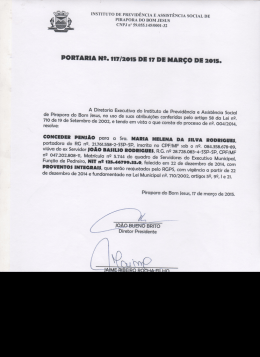 Portaria n° 117/2015  - Instituto de Previdência e Assistência