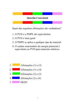 Questão Conceitual Quais das seguintes