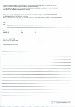 Declaro solenemente que as informa&ccedil;&otilde;es acima - (SA