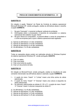 22 QUEST&Atilde;O 51 Em rela&ccedil;&atilde;o &agrave; op&ccedil;&atilde;o &ldquo;Sistema&rdquo; do