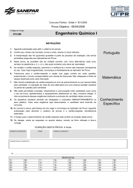 272 ao 280 - Engenheiro Qu&iacute;mico I