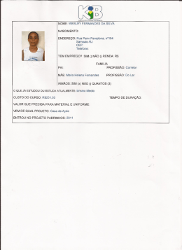 NOME: WESLEY FERNANDES DA SILVA NASCIMENTO: