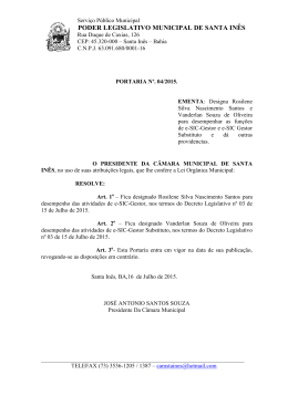 Portaria Nº 04/2015 - Portal da Câmara Municipal de Santa Inês
