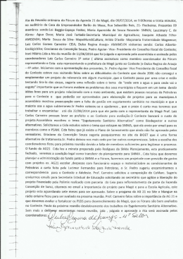Ata da Reunião do Fórum de Magé – 9 de julho de 2014