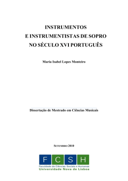 instrumentos e instrumentistas de sopro no s&eacute;culo xvi