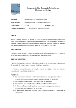 An&aacute;lise Cr&iacute;tica da Hist&oacute;ria do Design