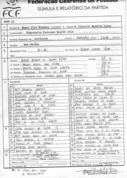 S&uacute;mula - Federa&ccedil;&atilde;o Cearense de Futebol