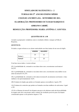 simulado de matem&aacute;tica &ndash; 2 turmas do 3o ano