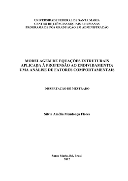 modelagem de equa&ccedil;&otilde;es estruturais aplicada &agrave; propens&atilde;o ao