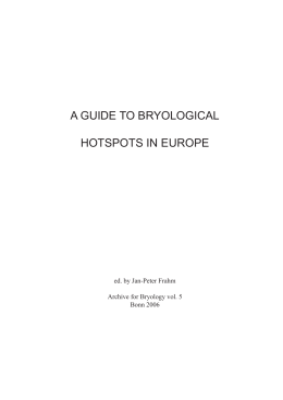 a guide to bryological hotspots in europe