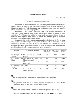 Pequena cronologia distrital - IHG São João del-Rei