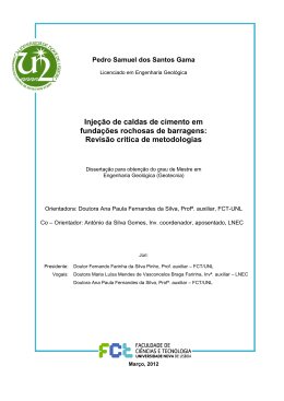 Inje&ccedil;&atilde;o de caldas de cimento em funda&ccedil;&otilde;es rochosas de
