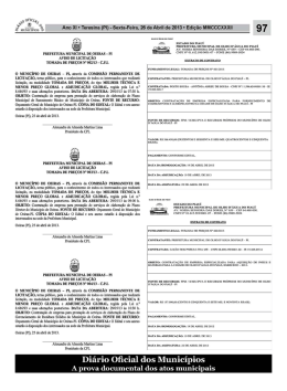 97 - Di&aacute;rio Oficial dos Munic&iacute;pios