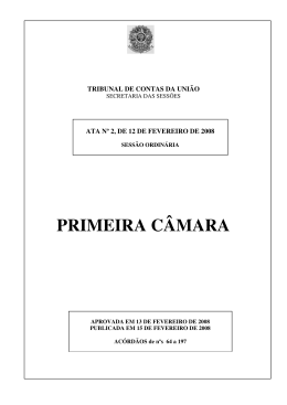 PRIMEIRA CÂMARA - Tribunal de Contas da União