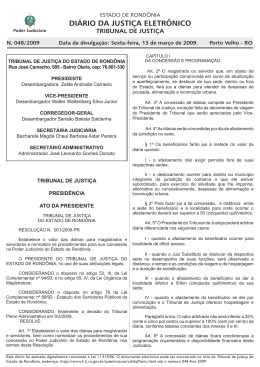 13 - Tribunal de Justi&ccedil;a de Rond&ocirc;nia