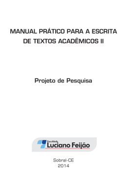 Projeto de Pesquisa - Faculdade Luciano Feij&atilde;o