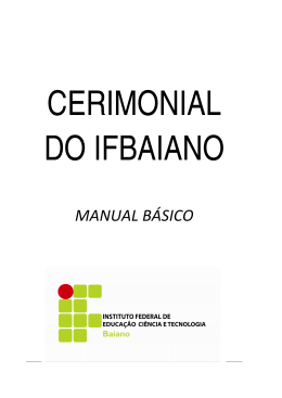 Manual de Cerimonial e Protocolo do IFBaiano