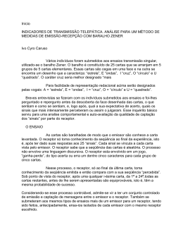 indicadores de transmiss&atilde;o telep&aacute;tica. an&aacute;lise para um m&eacute;todo de