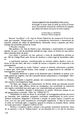 Trancamento de inquerito policial