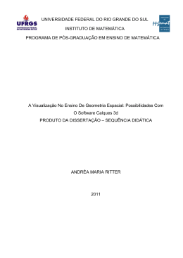 A Visualiza&ccedil;&atilde;o no Ensino De Geometria Espacial