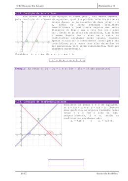 4.13. Condi&ccedil;&atilde;o de Paralelismo. Analisando as retas com equa&ccedil;&atilde;o