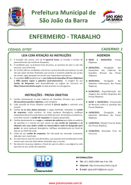 prova objetiva - Concurso Enfermeiro