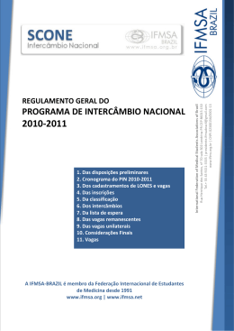 PROGRAMA DE INTERC&Acirc;MBIO NACIONAL