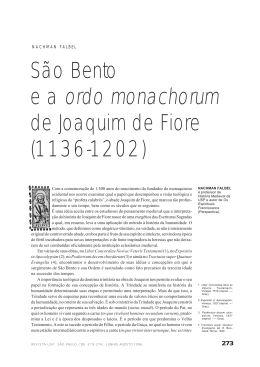 S&atilde;o Bento e a ordo monachorum de Joaquim de Fiore (1136
