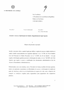 Acesso a Informa&ccedil;&atilde;o de Sa&uacute;de. Enquadramento legal vigente