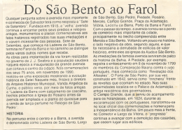 DO SÃO BENTO AO FAROL A TARDE, 01.10.1992, p.8